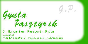 gyula pasztyrik business card